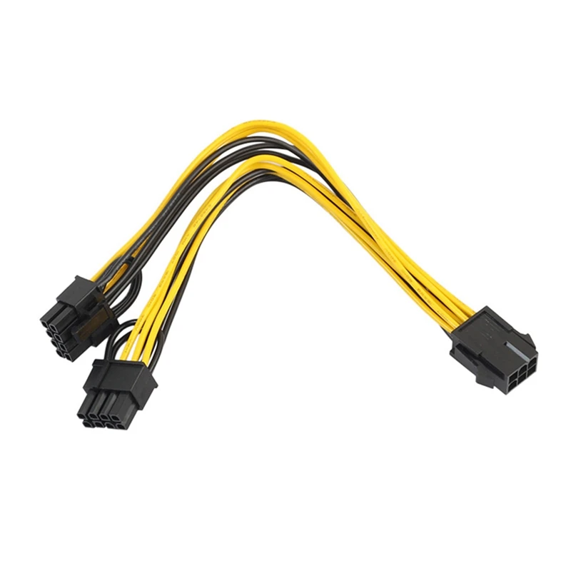 6 Pin Pcie To 2 X Pcie 8 (6+2) Pin Motherboard Graphics Video Card PCI-E Splitter Hub Power Extension Cable(4 Pack 20Cm)