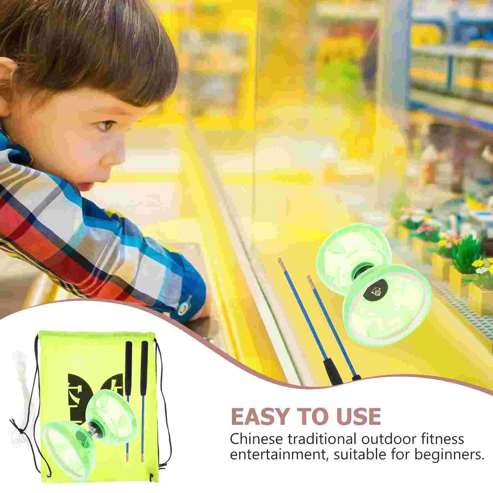 Ensemble de jouets Diabolo pour enfants, jouet de fitness, roulement classique, plastique, Yo-yo chinois pour tout-petits