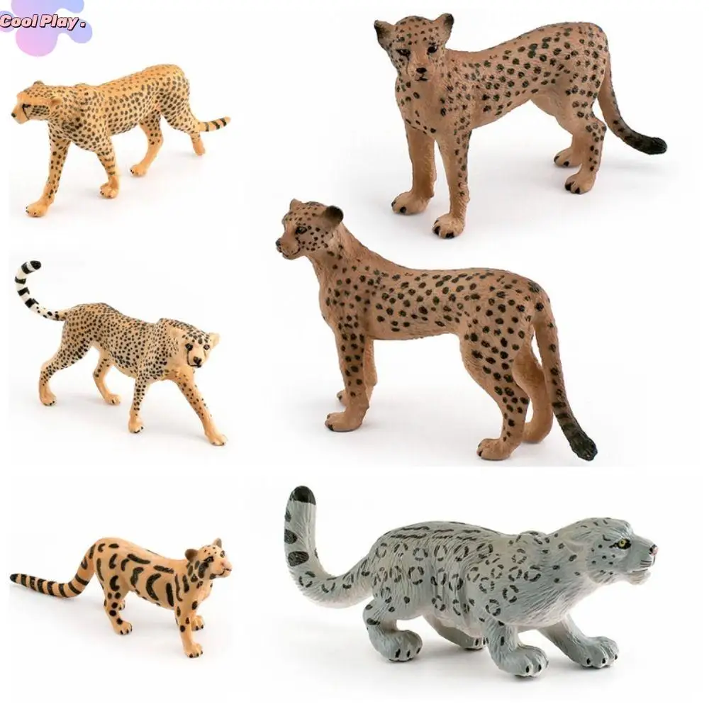 Realistic Leopard Action Figures Simulation Ornament Snow Leopard Model Animal Model Educational Cheetah Leopard Figures