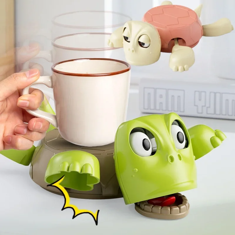 

Cute Push Down Turtle Coaster with Big Popping Eyes Funny Desk Stress Relief Toy for Adults Kids Amusing Home Office Decor
