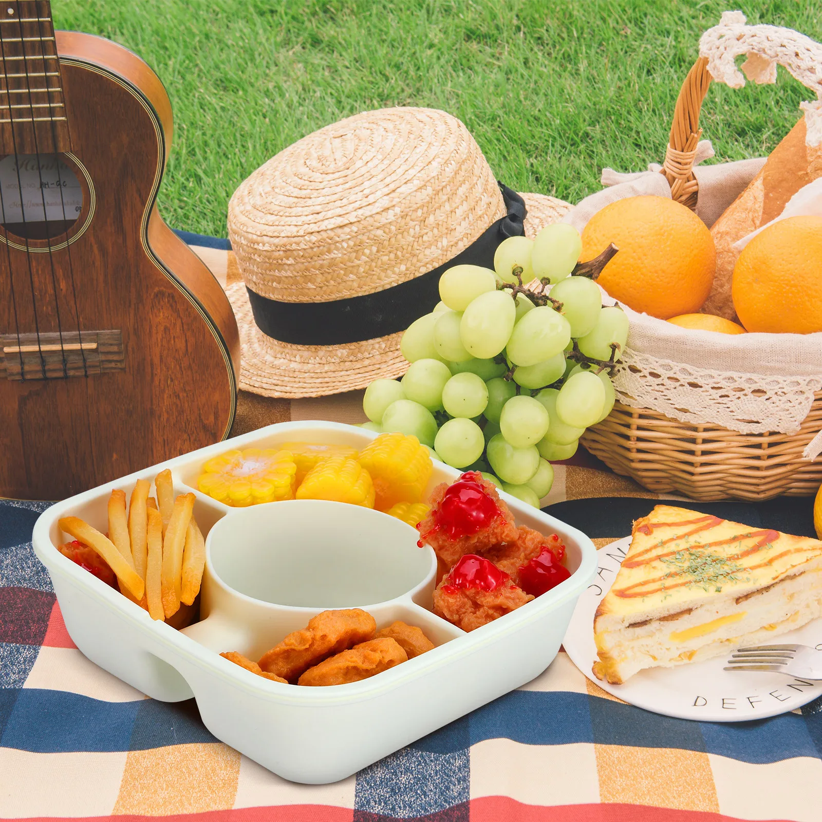 

Snack Tray with Multiple Compartments for Tumbler Cup Silicone Snack Bowl Easy Clean Detachable Design for Snacks Fruits Dry