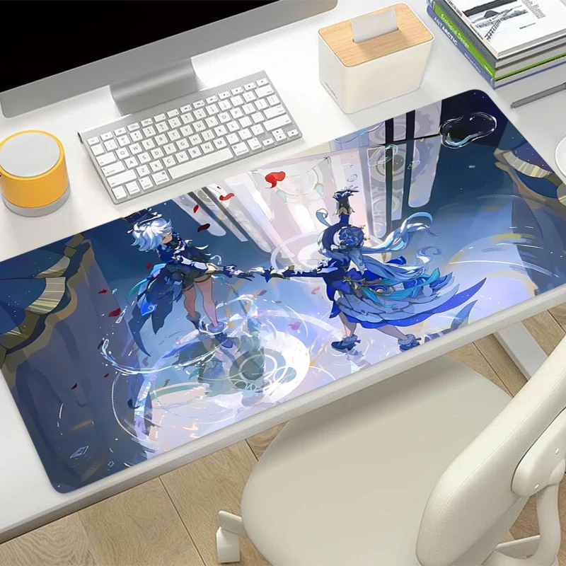

G-genshin Impact Furina Large Mouse pad game player keyboard pad non-slip office study desk mat floor mat PC Anime game Mousepad