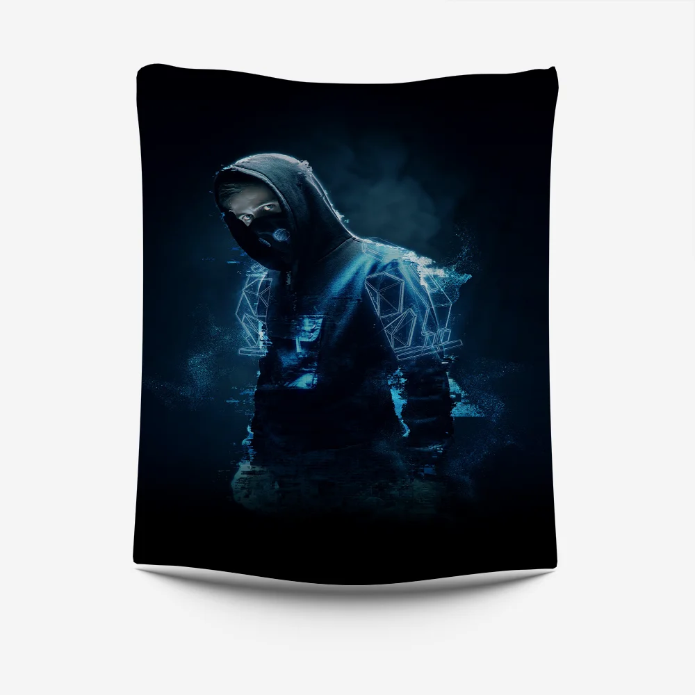 DJ Alan Walker Tapestry Creative Pattern Photo Living Room Wall Art Tapestry Decor Party Outdoor Decorate Banners