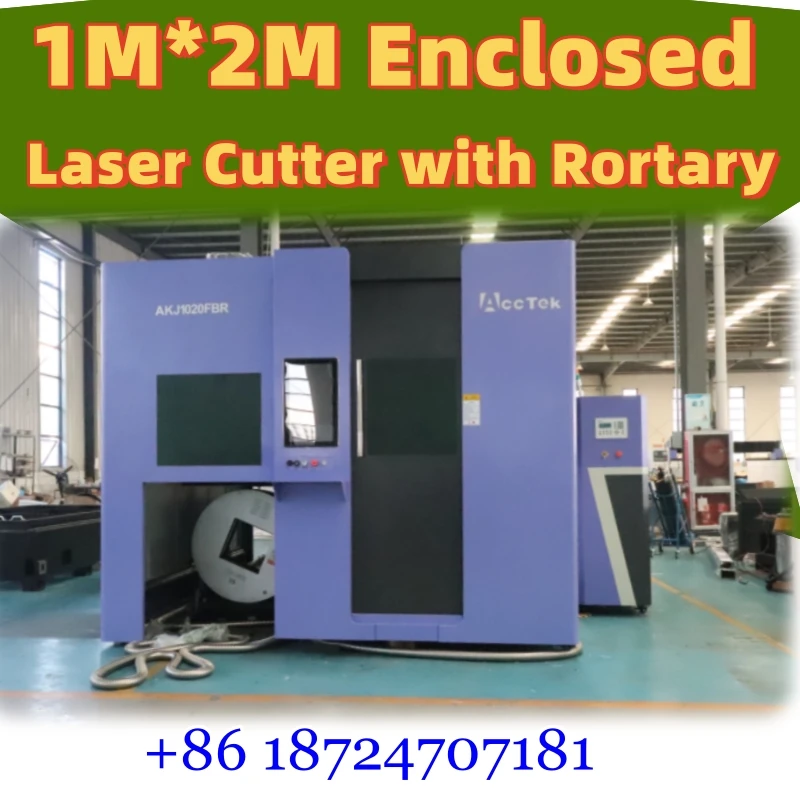 1.5kw 2kw 3kw 12kw Laser Metal Cutting Machine with Full Enclosed Cover SS CS ALU Sheet&Tube Cutter