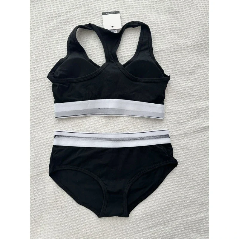 Sports Casual Underwear Sexy Woman Lingerie Plus Size Soft Bra and Thong 2 Pcs Set Seamless Fashion Back Vest Briefs Wholesale