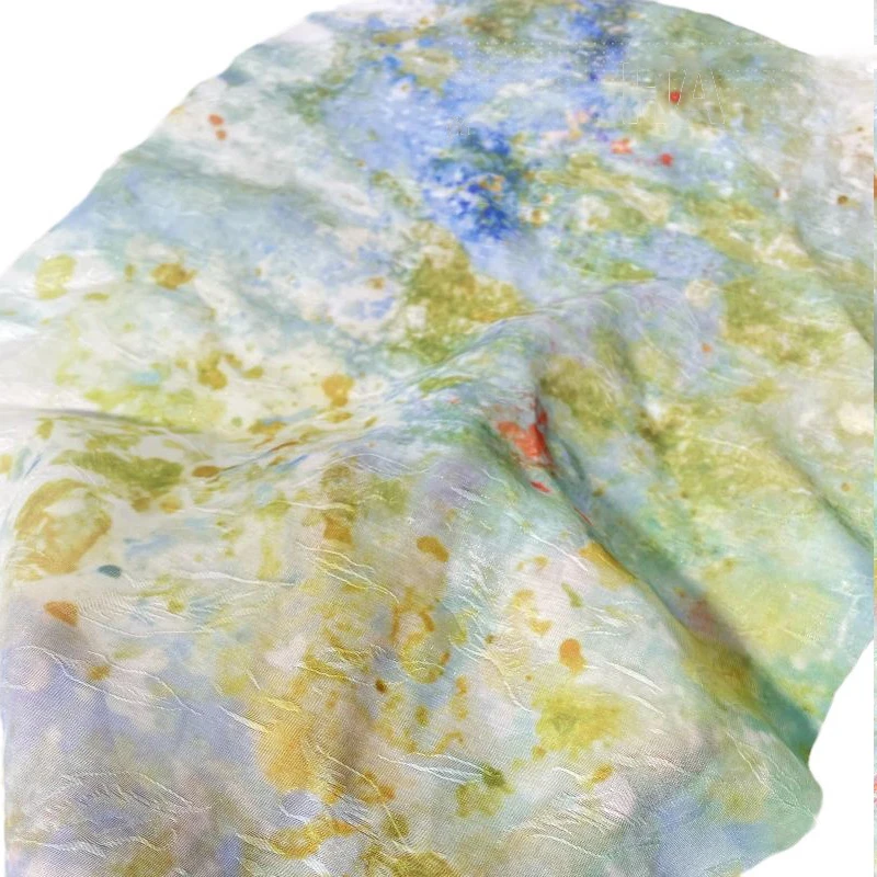 High Quality Chinese Style Erleichterung Jacquard Chiffon Tulpe Gewebe Vintage Kleid Flower Gemalde Gewebe Designer Cloth New