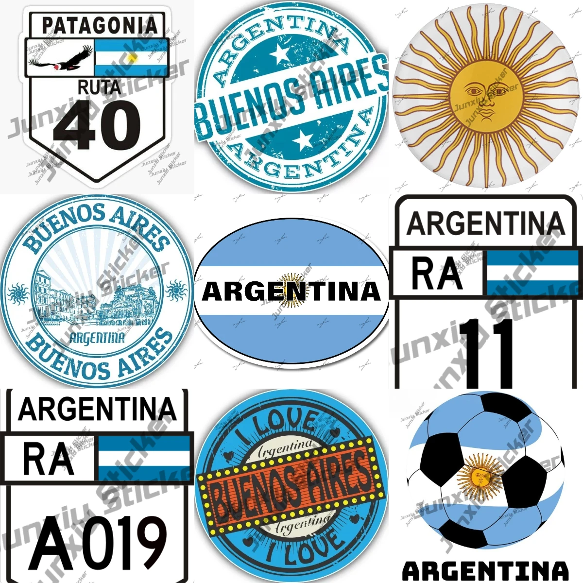 

I Love Buenos Aires City Argentina Label Sticker Argentina Soccer Futbol Vinyl Sticker Decoration for Water Bottle Phone Car SUV