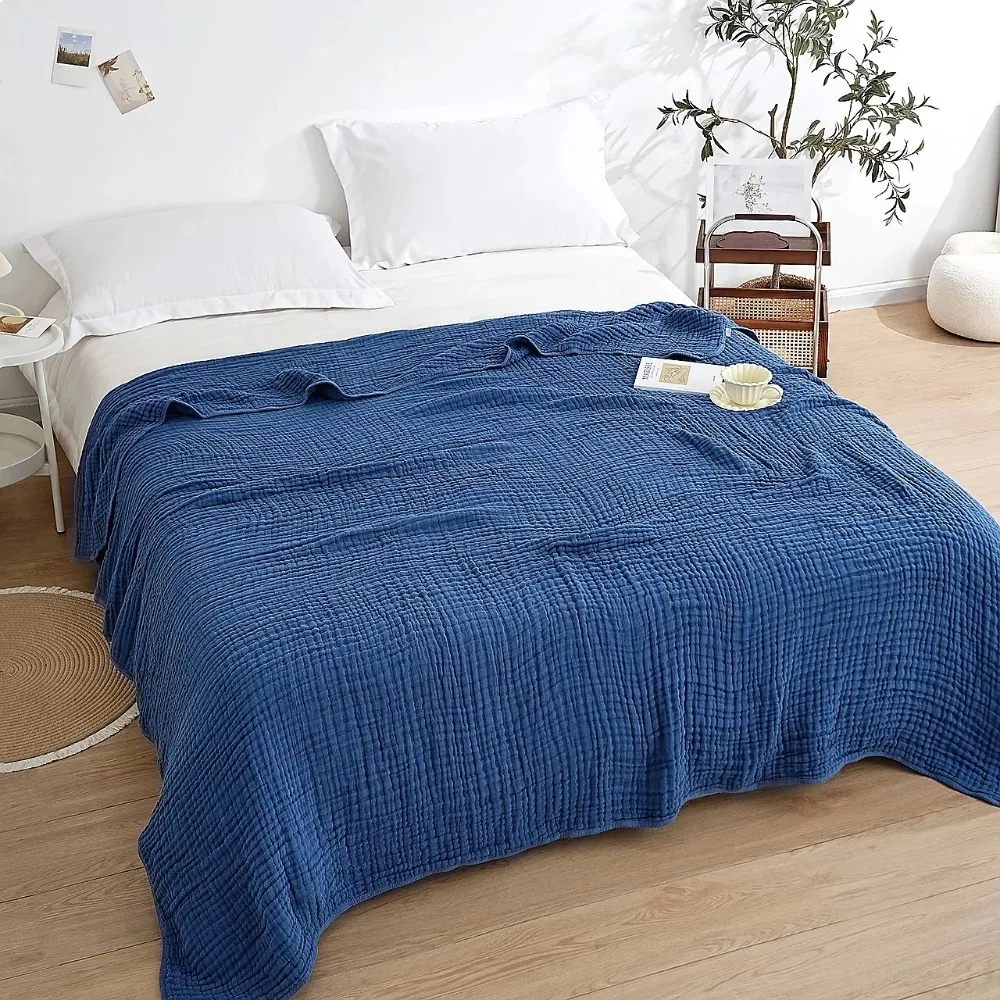 Cotton 6 Layer Muslin Blanket Ultra‑soft Multifunctional Sofa Blankets High Quality Skin‑friendly Cozy All Cottons Blanket