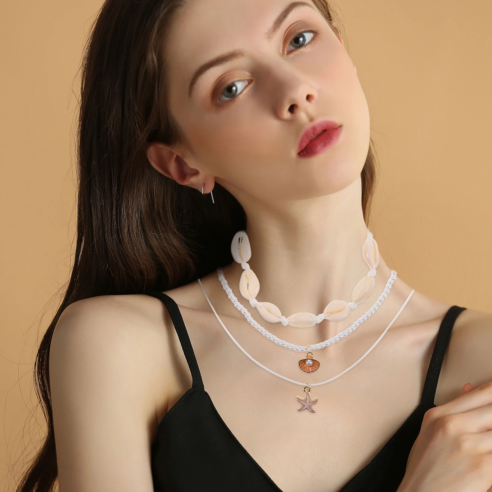 

Shell Necklace Conch Necklaces Beads for Women Beaded Boho Hawaiian Jewelry Beach