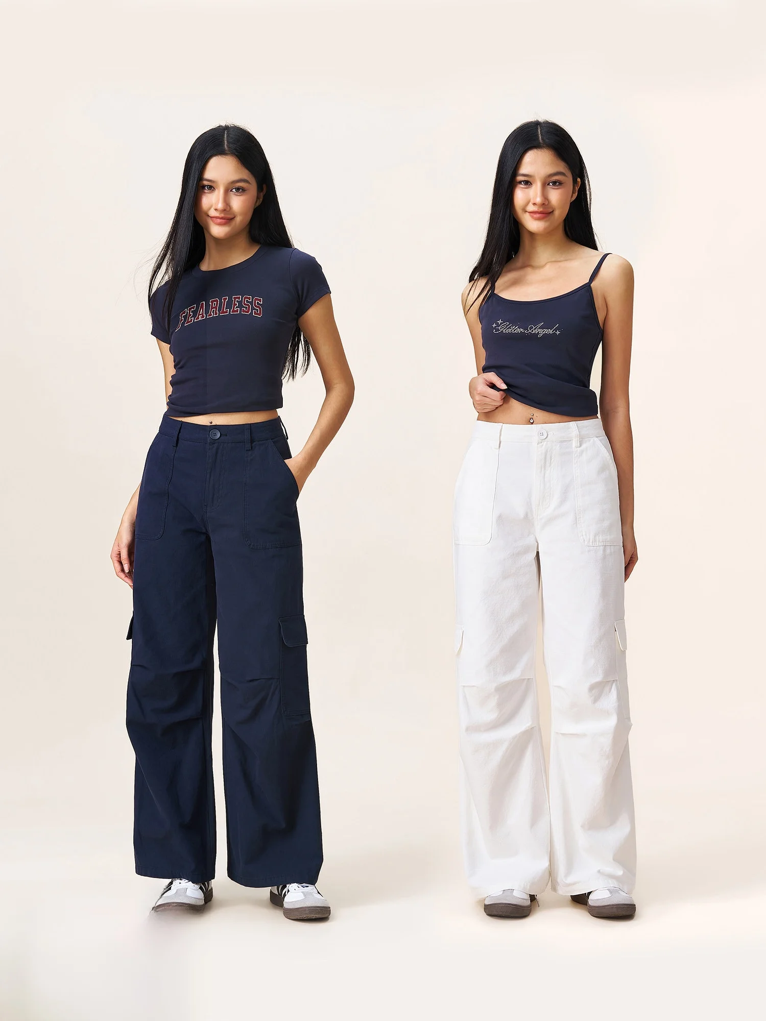 

Yescci Casual Wide Leg Pants Women's Drapey Cargo Trousers Multiple Pockets Versatile Slimming Casual Cotton Linen