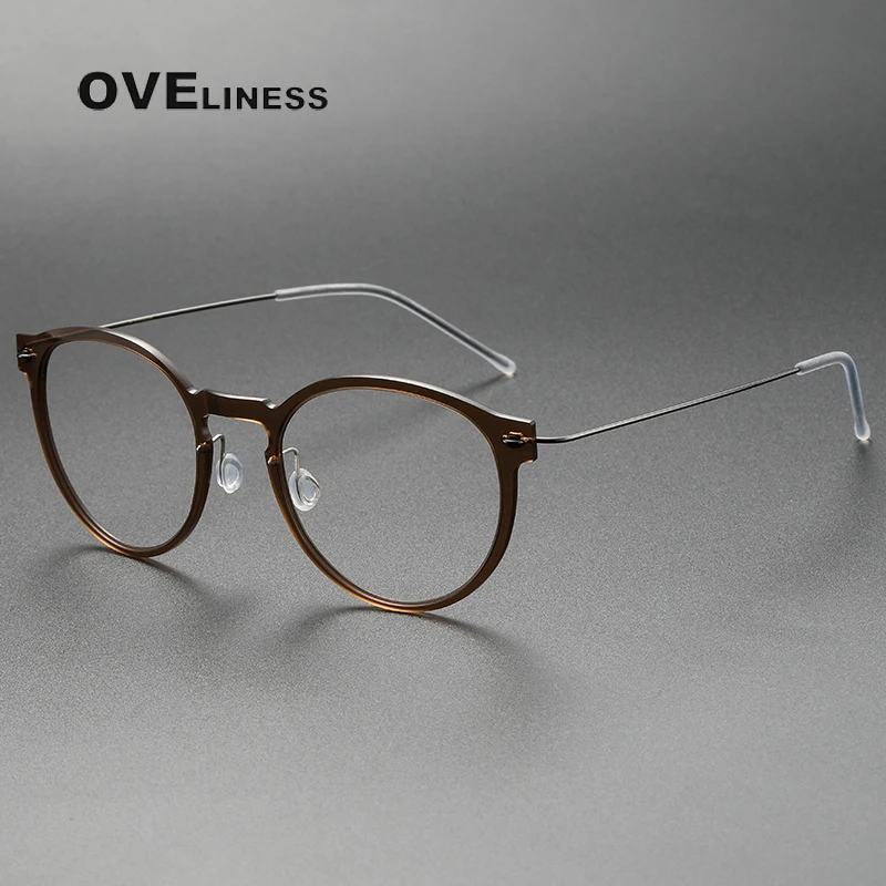 

2023 Top Quality Titanium Ultralight Retro Round Glasses Frame Men Eyeglasses Women Optic Prescription Myopia Lens