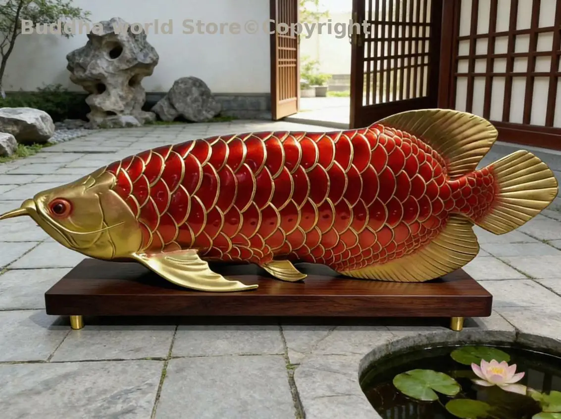 large 2026 GOOD TOP COOL lucky Fortune Arowana HOME BAR decorative ornament Spiritual efficacious Mascot copper carving art