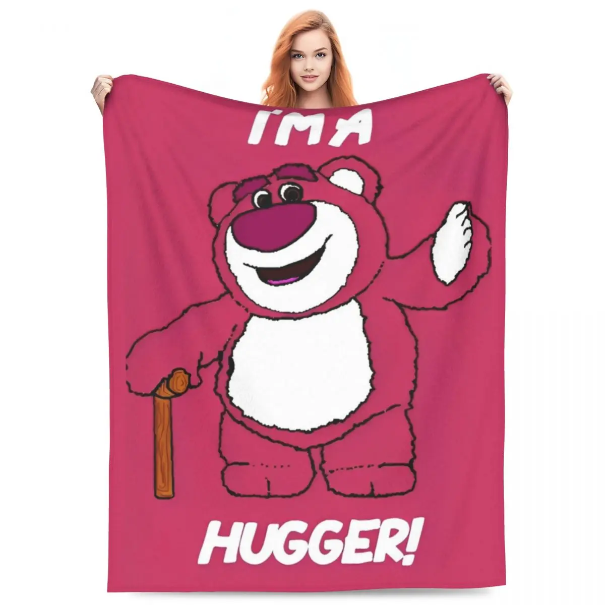 MINISO Lotso Cartoon Blanket Quality Super Soft Throw Blanket Autumn Decorative Home Decor Funny Bedspread