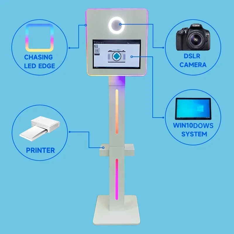 DSLR photo booth for sale with dslr camera selfie and flight case dslr camera mirror photo booth