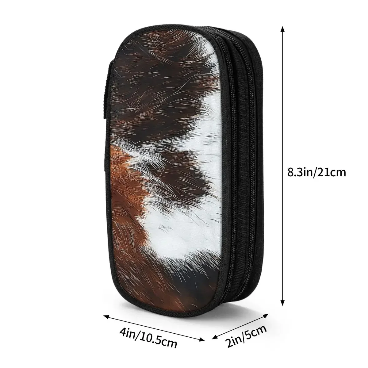 Scottish Highland Cow Cowhide Pencil Case Animal Fur Calf Pencilcases Pen Kids Big Capacity Bags Students School Gift Stationery