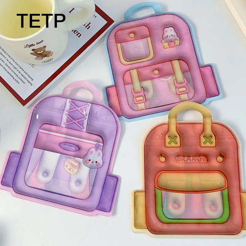 

TETP 50Pcs Schoolbag Bags With Ziplock Cookies Candy Jewelry Packaging Storage Children's Day Birthday Party Gift Decoration