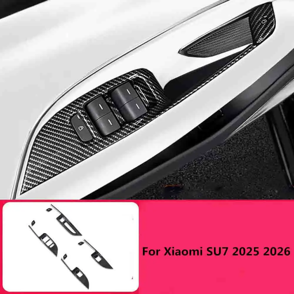 

Подходит для Xiaomi SU7 2025 2026, защитная наклейка на панель переключателя подъема стекла, наклейка на дверной подлокотник, модификация внутреннего украшения