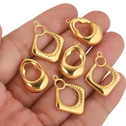 5pcs Stainless Steel Square Irregular Hollow Earrings Making Supplies Bezel Earring Charms Connectors for Diy Jewelry Findings