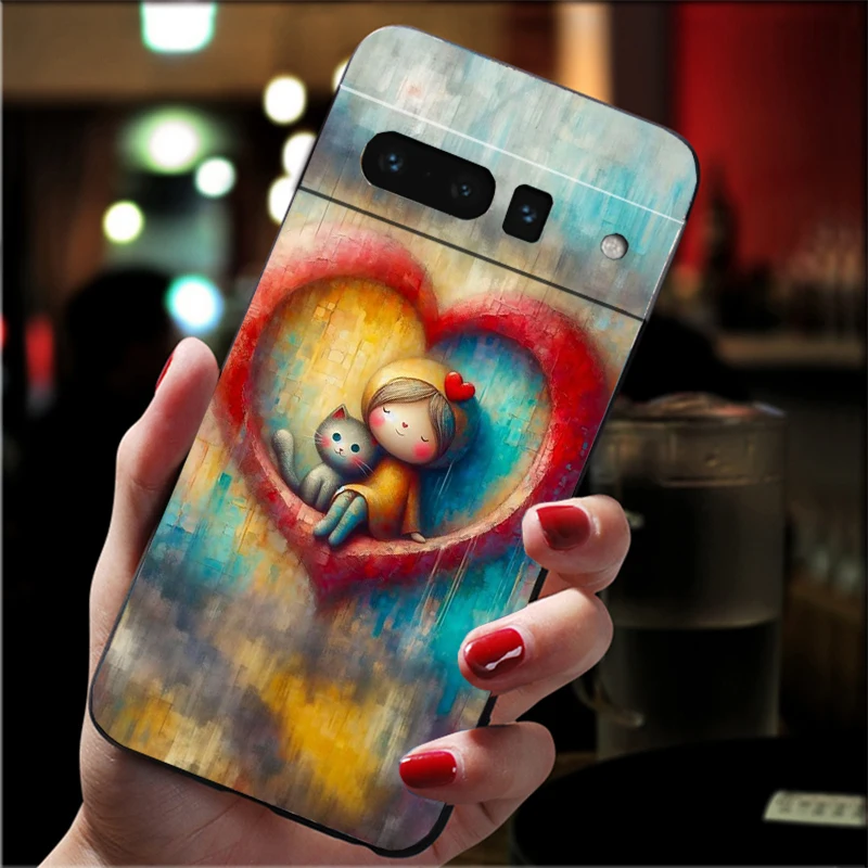 Love Art Painting Phone Case For Google Pixel 8 7 Pro 7a 6A 6 Pro Pixel 8A 4A 3A 4 XL Pixel 5 6 4 3 3A XL