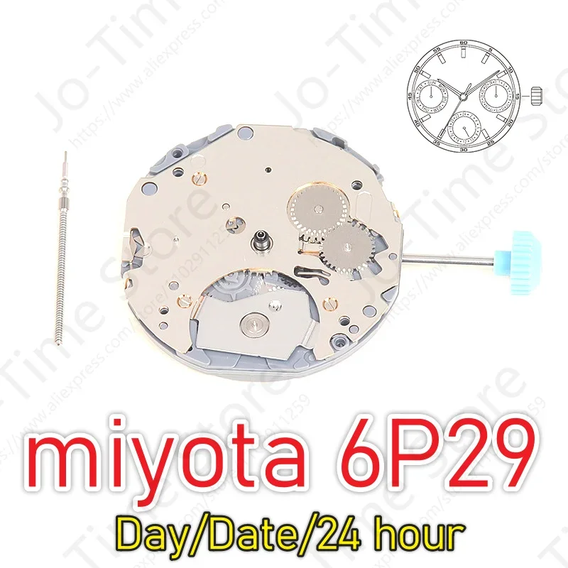 Japan MIYOTA 6P29 Quartz Watch Movement Small Second 3/6/9 Display 3V Battery Operated Watch Movement Parts