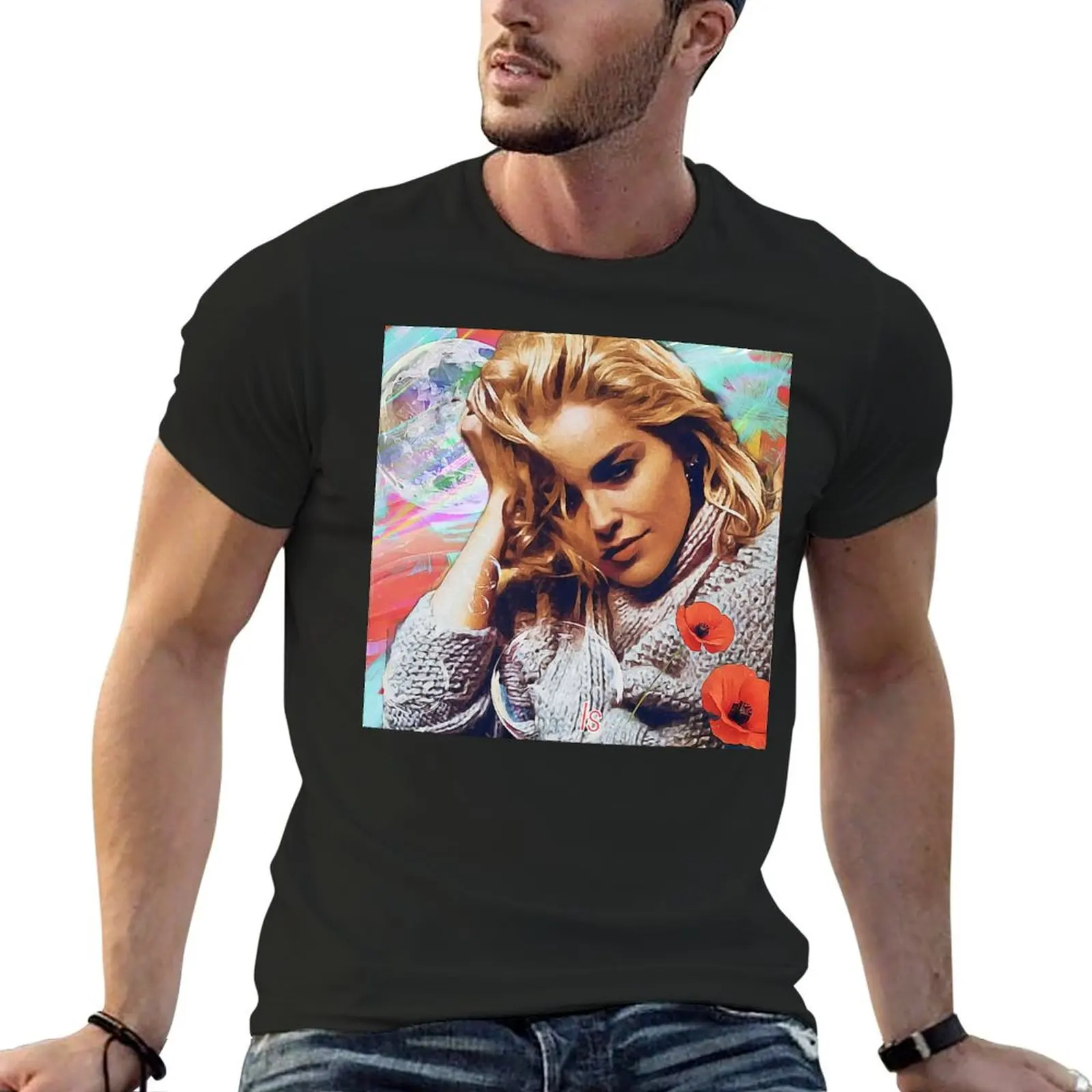 Sharon Stone Tees Cute T-shirt Round Neck  Sport  Funny Joke Leisure Eur Size