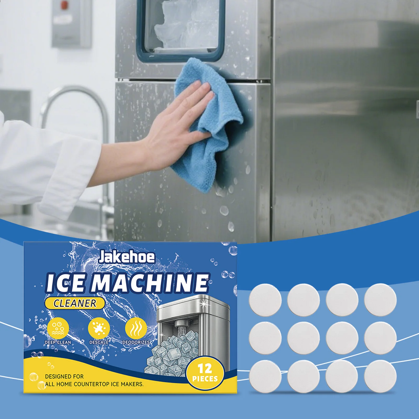 

Automatic Ice Maker Maintenance Tablets Easy Drop-in, Hassle-free Cleaning. RV & Marine Appliance Maintenance