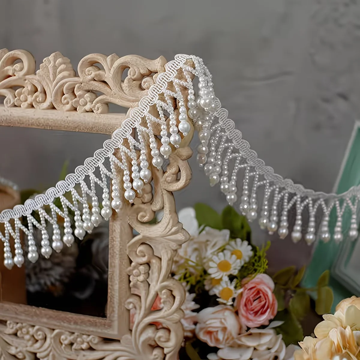 Handmade  Imitation Pearl Bead - Tassel Fringe Trim review and price