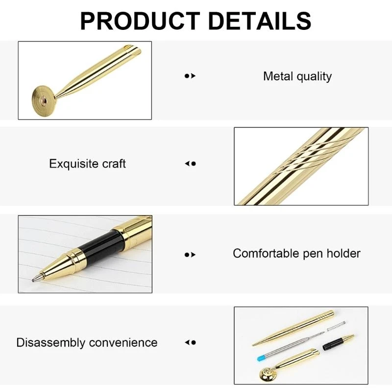 

5 Pieces Ballpoint Pen Reception Pen Pen Counter Service Pen with Base