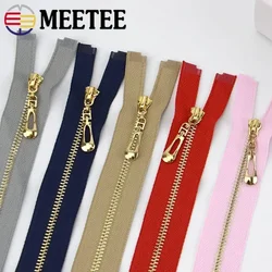 Meetee 5Pcs 3# 15/18/20/25/30/40/50/60/70cm Metal Zipper Lock Zippers Decoration Zip For Sewing Bags DIY Clothing Accessories