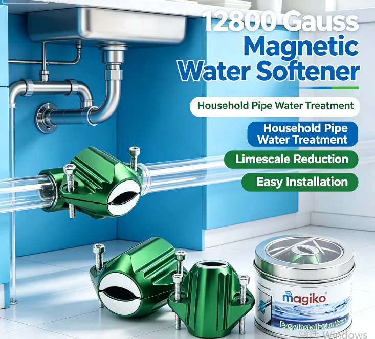 12800Gauss Magnetic Water Conditioner Physical Descaler Anti‑Scale Softener for Agricultural Irrigation Household Water Pipe