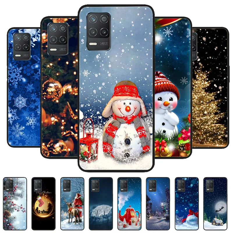 For Realme 8 Pro 8i Case Christmas Soft Silicone Funda for Realme 7 7i 6 6S 5 5S 5i 5G 4G Phone Cover Realme8 5G TPU Coque