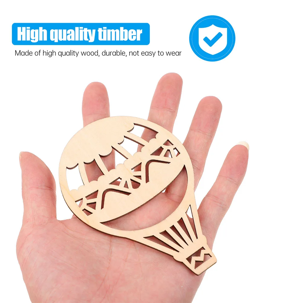 

24pcs Hot Air Balloon Wood Slices Blank Diy Wooden Chips For Hanging Pendants Decor Graffiti Slices Handmade