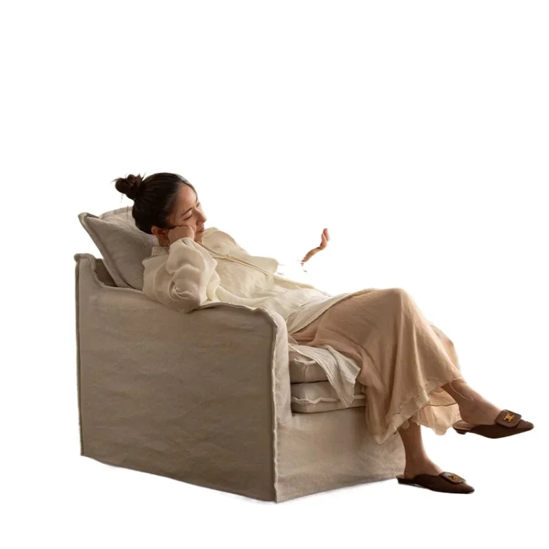 

New Chinese-style thickened cotton and linen fabric sofa living room 2025 new soft bag removable and washable straight-row sofa