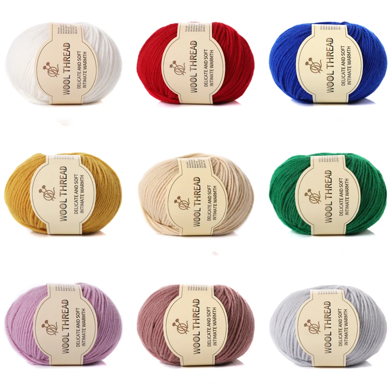 

50g Medium Thick Wool Thread Handwoven Scarf Sweater Thread DIY Medium Thick Baby Wool Yarn Merino Pure Wool Yarn