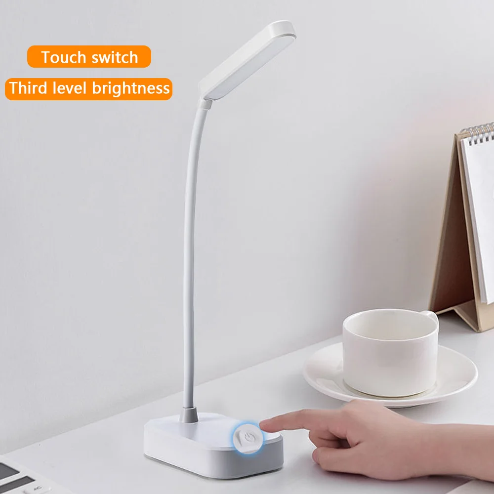 LED Eye Estudo Proteção Folding Desk Lamp, USB Plug-In Quarto Desk Lamp, Dormitory Bedside Estudante