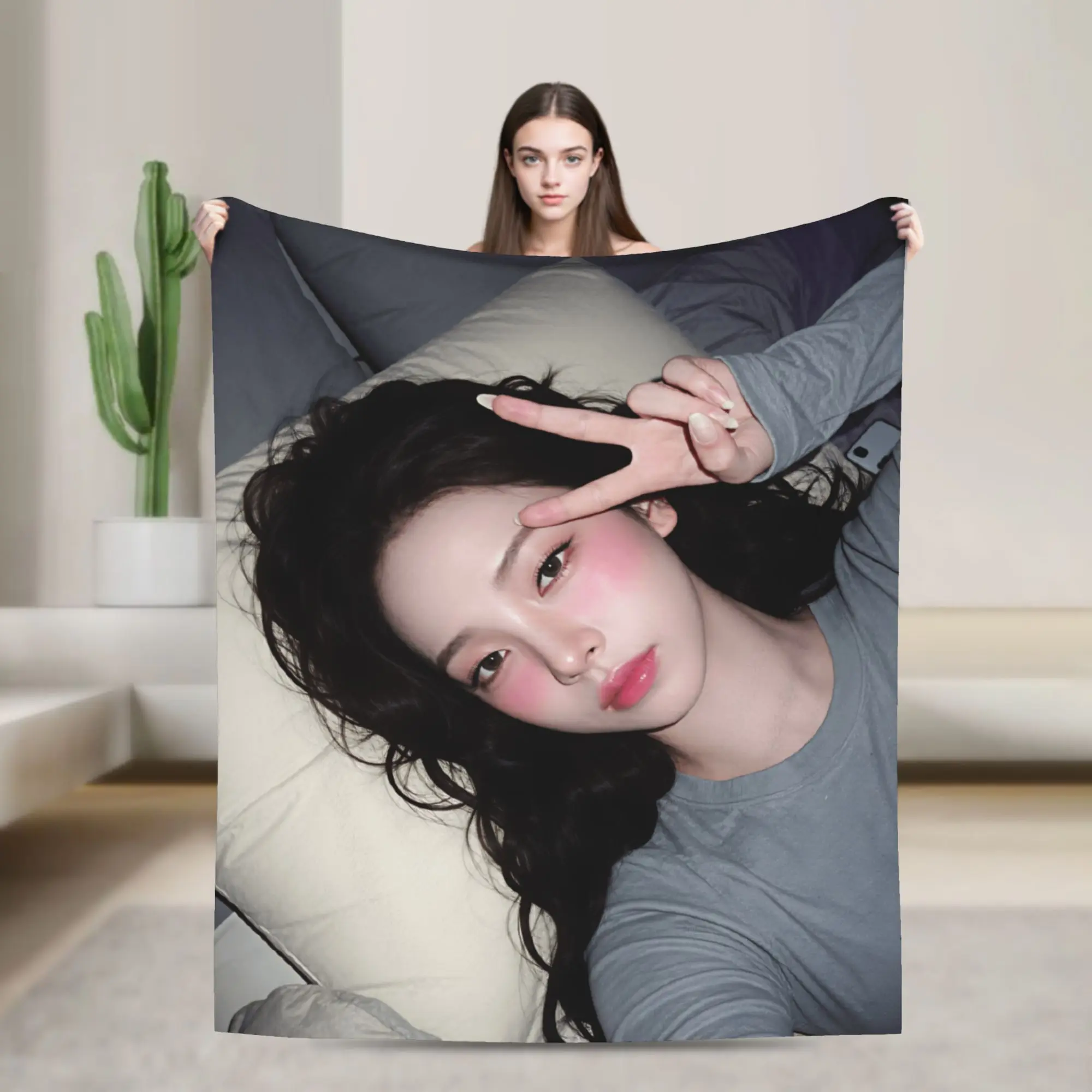 K-Karina Warm Comfy Blanket For Couch Bed  Funny Throw Blanket Winter Picnic Flannel Bedspread