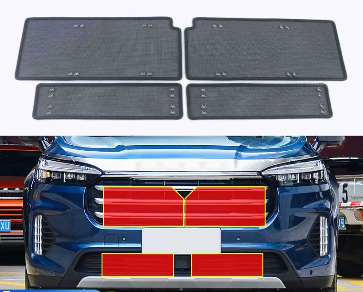 

Front Net Cover Water Tank Engine Protection Stainless Steel Grille Insect Screening Mesh For Chery Exeed Vx 2022 2021
