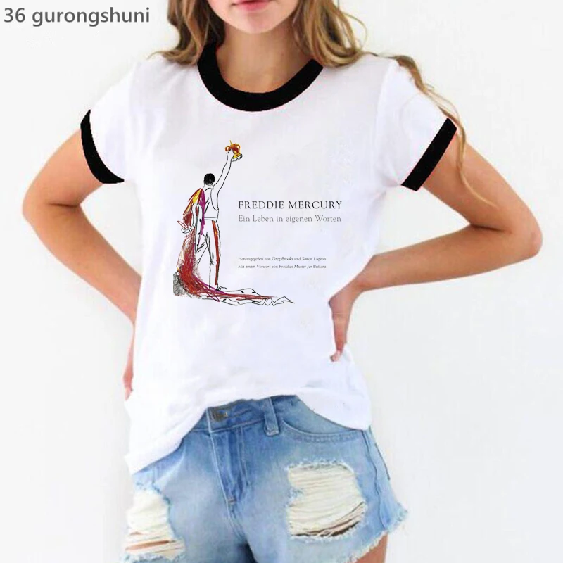 Be Yourself No Matter What People Say Graphic Print Tshirt Women Freddie Mercury The Queen Band T Shirt Femme Harajuku Shirt