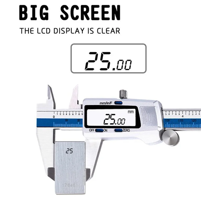 Top Deals Et52 Stainless Steel Caliper 150Mm 6 Inches Measuring Instrument Electronic Display Vernier Caliper Micrometer