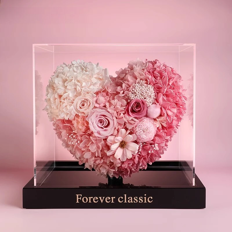 زهرة الورد الأبدية زهرة الحب الحقيقية زخرفة عالية الشعور