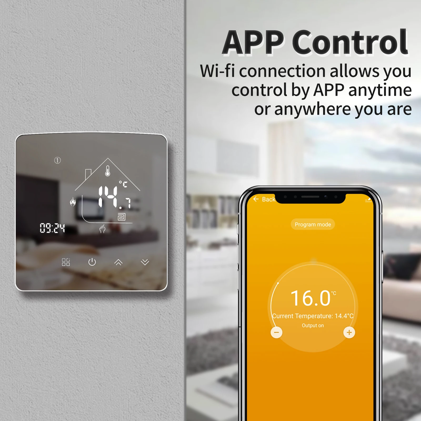 Minco Heat Black/White Mirror Thermostat Wifi Tuya Zigbee 3A/16A/25A underfloor heating/Water/Gas Boiler Temperature Controller