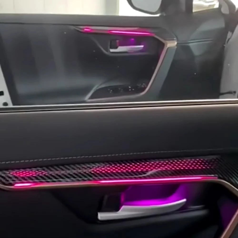 LED Car Inner Ambient Light For Toyota RAV4 2020-2024 Dynamics Magic Color Dragon Scale Ambience Lamp Button +APP Contr