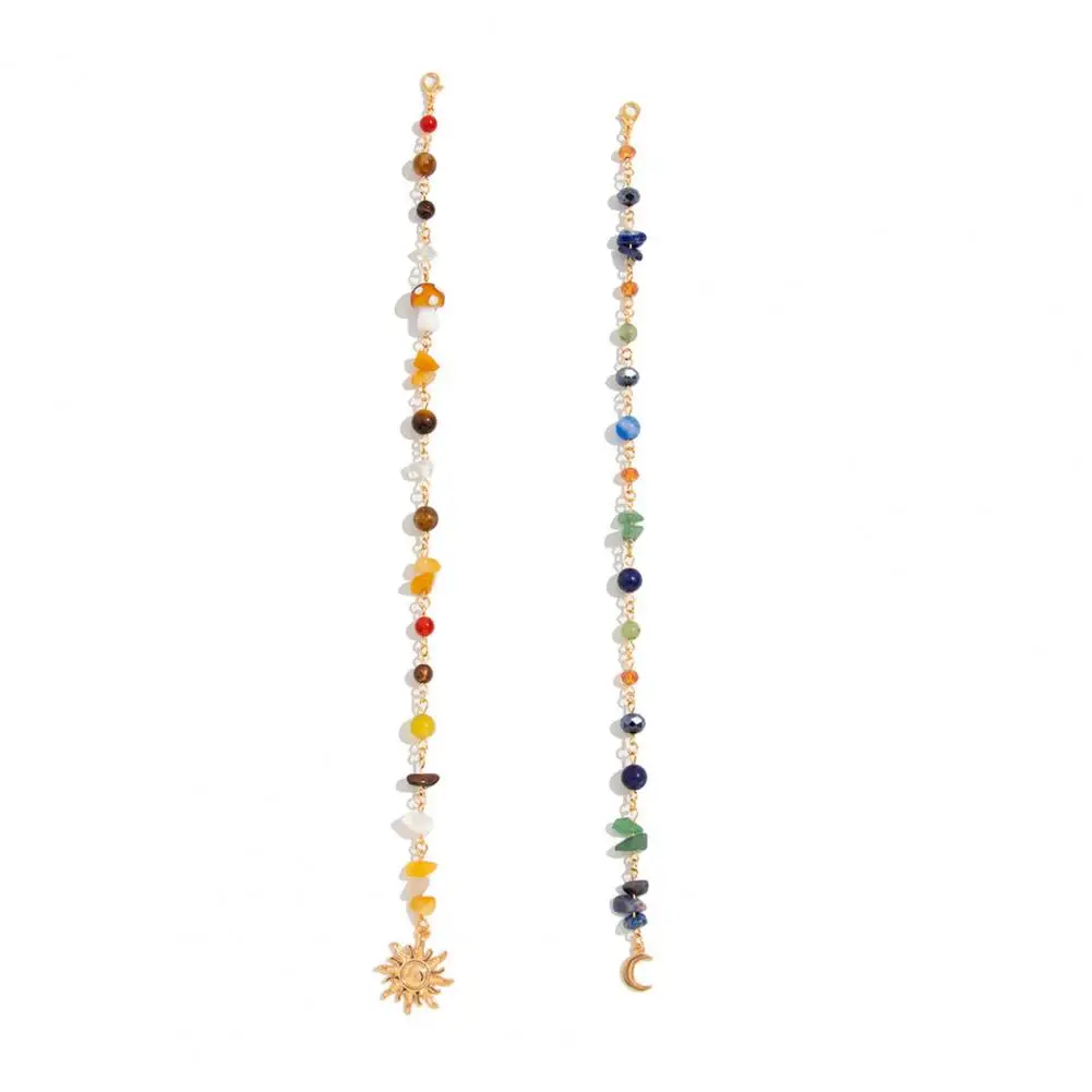 Tropical Wedding Hair Accessories Bohemian Tassel Hair Chains with Braided Design Sun Moon Pendants for Festival for Women