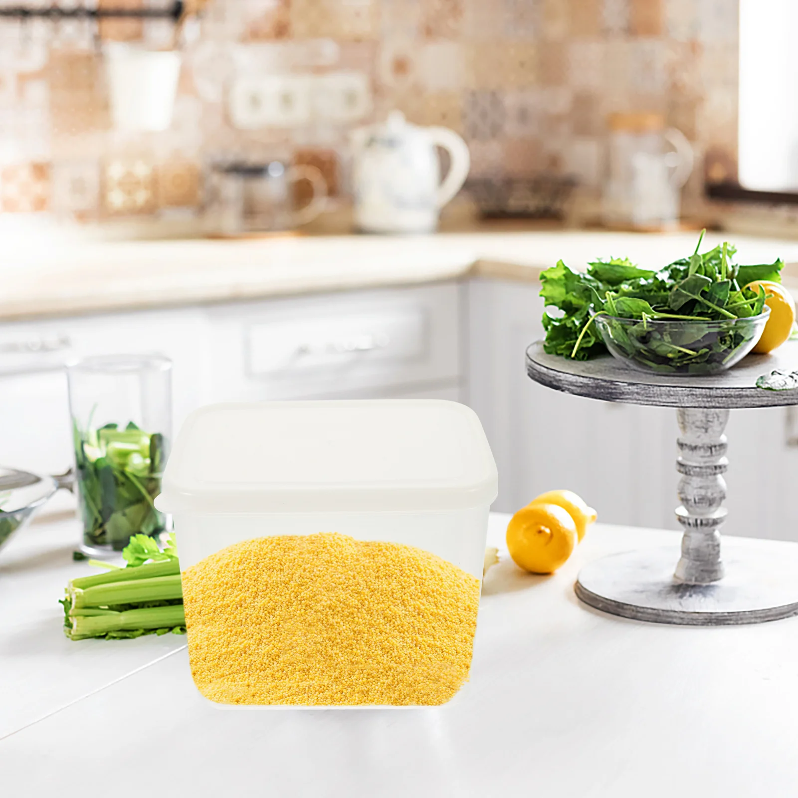 2 قطعة صندوق تخزين مربع حاوية طعام شفافة مانعة للتسرب للخبز والفواكه الطازجة حفظ الثلاجة منظم مستلزمات المطبخ