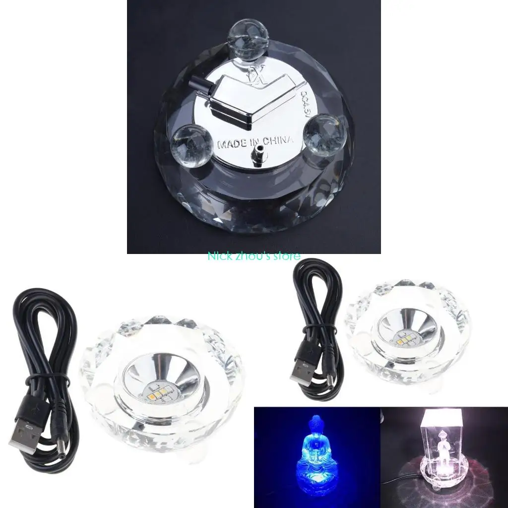 

E15E Shatterproof ABS Illuminated Base With Adjustable Lighting Modes USB Power Sources for Display Purposes