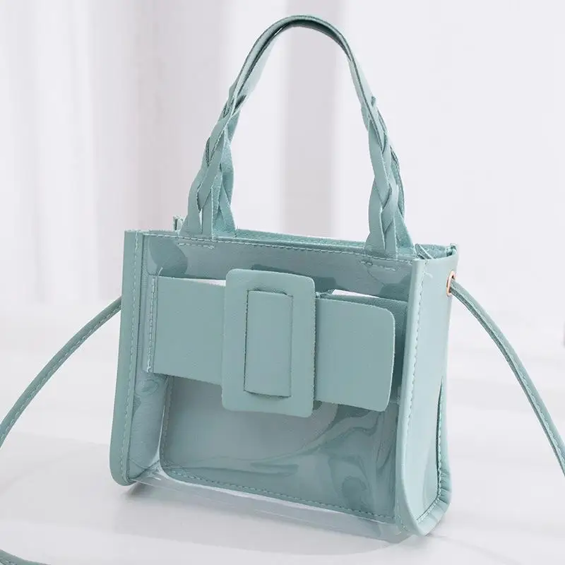 

Female Transparent Messenger Handbag Bucket Bag Clear Pvc Small Shoulder Bag