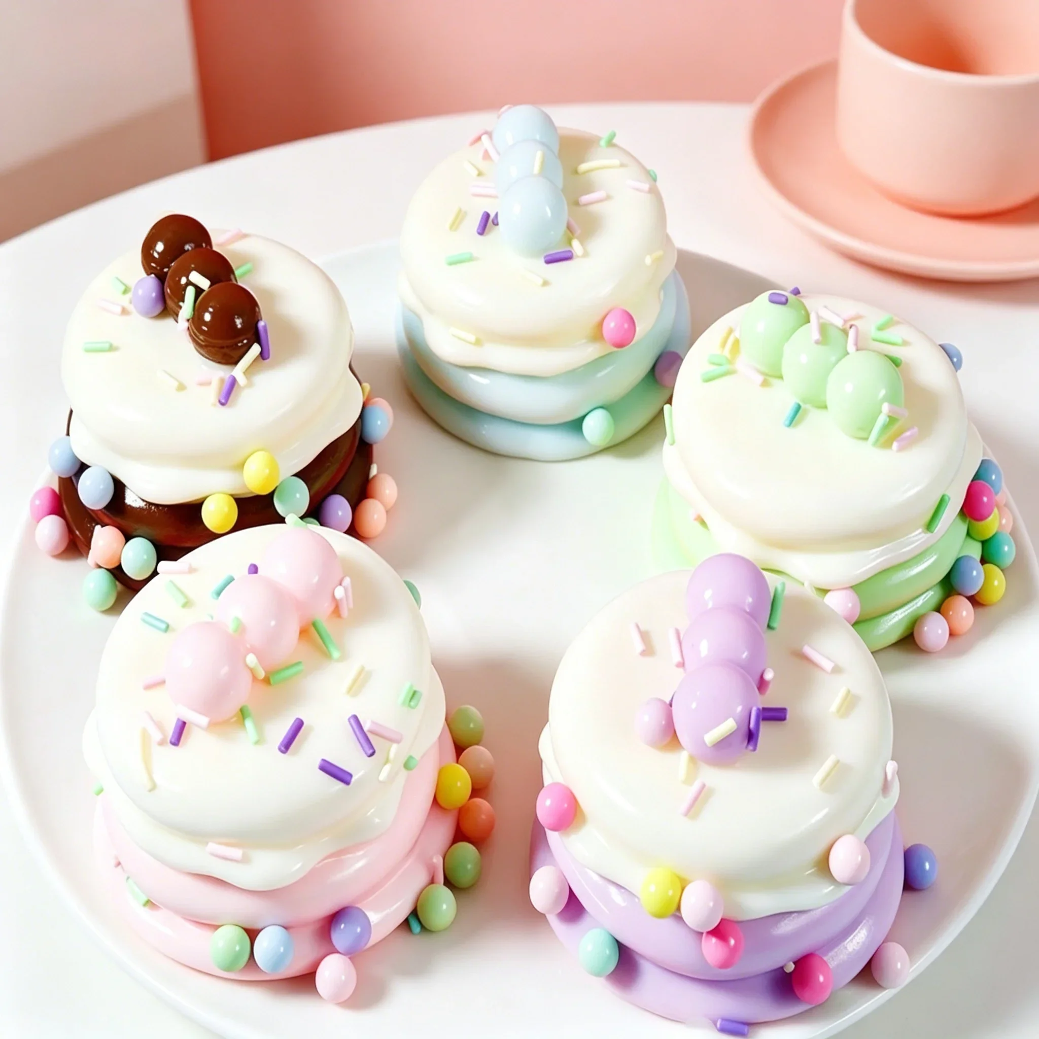 Simulated Soy Milk Cake Maltose Slow Rebound Squishy Fidget Toy Tension Relief Pinch Ball Calming Sensory Decompression Toy Amag