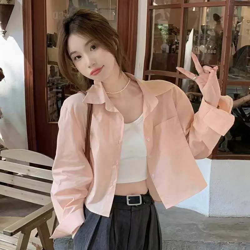 

2025 Summer Women's ort irt Long Sve Loose Casual Outerwear Sun Protection Cardigan Coat Sli Versatile Small Size