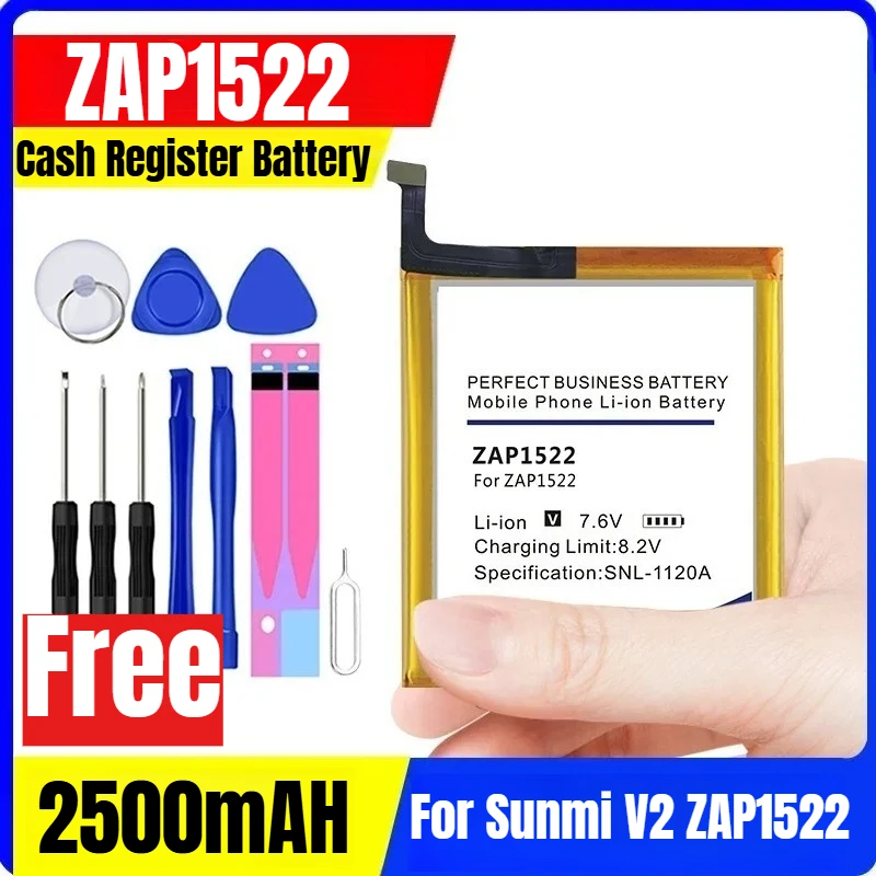 

ZAP1522 7.6V 2500mAH Cash Register Battery for Sunmi V2 ZAP1522 + Tool
