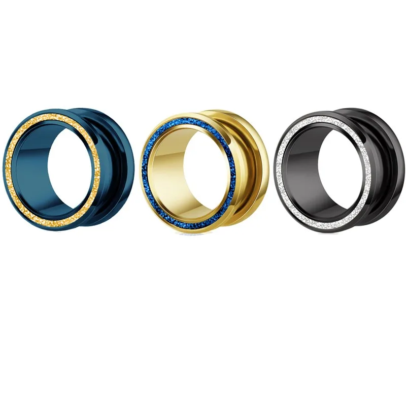 1 Pair Stainless Steel Sandblasted Ear Expansion Body Piercing Jewelry Sliding Ear Expansion